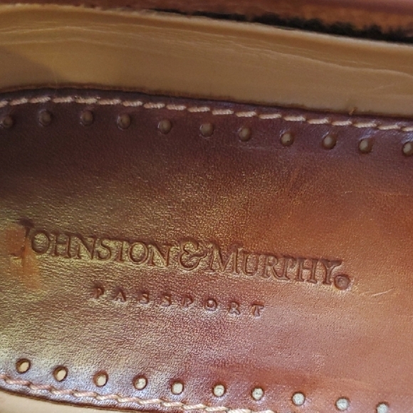 Johnston & Murphy Brown Leather Oxfords with Woven Design And Tassels 8.5 W - Picture 2 of 11